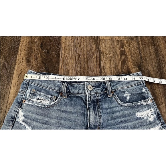 American Eagle Stretch Womens Size 8 Blue Denim Cut Off Jean Shorts - Picture 6 of 9
